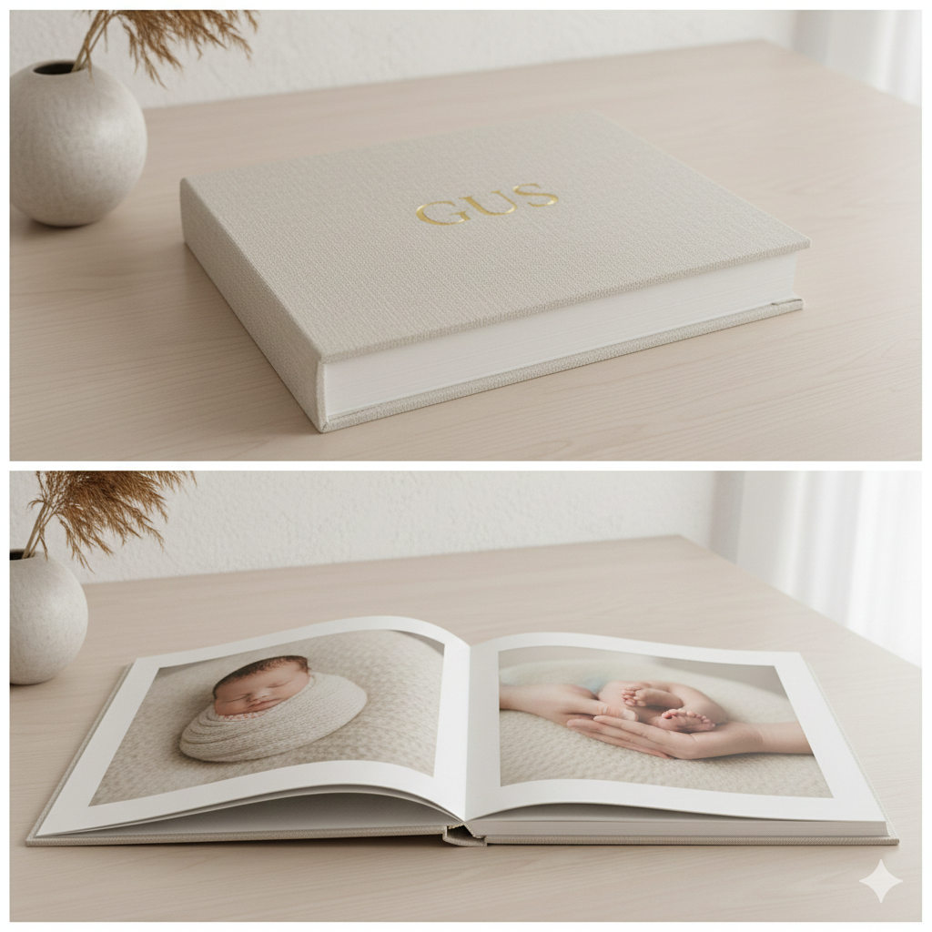 Luxe handgebonden linnen fotoalbum