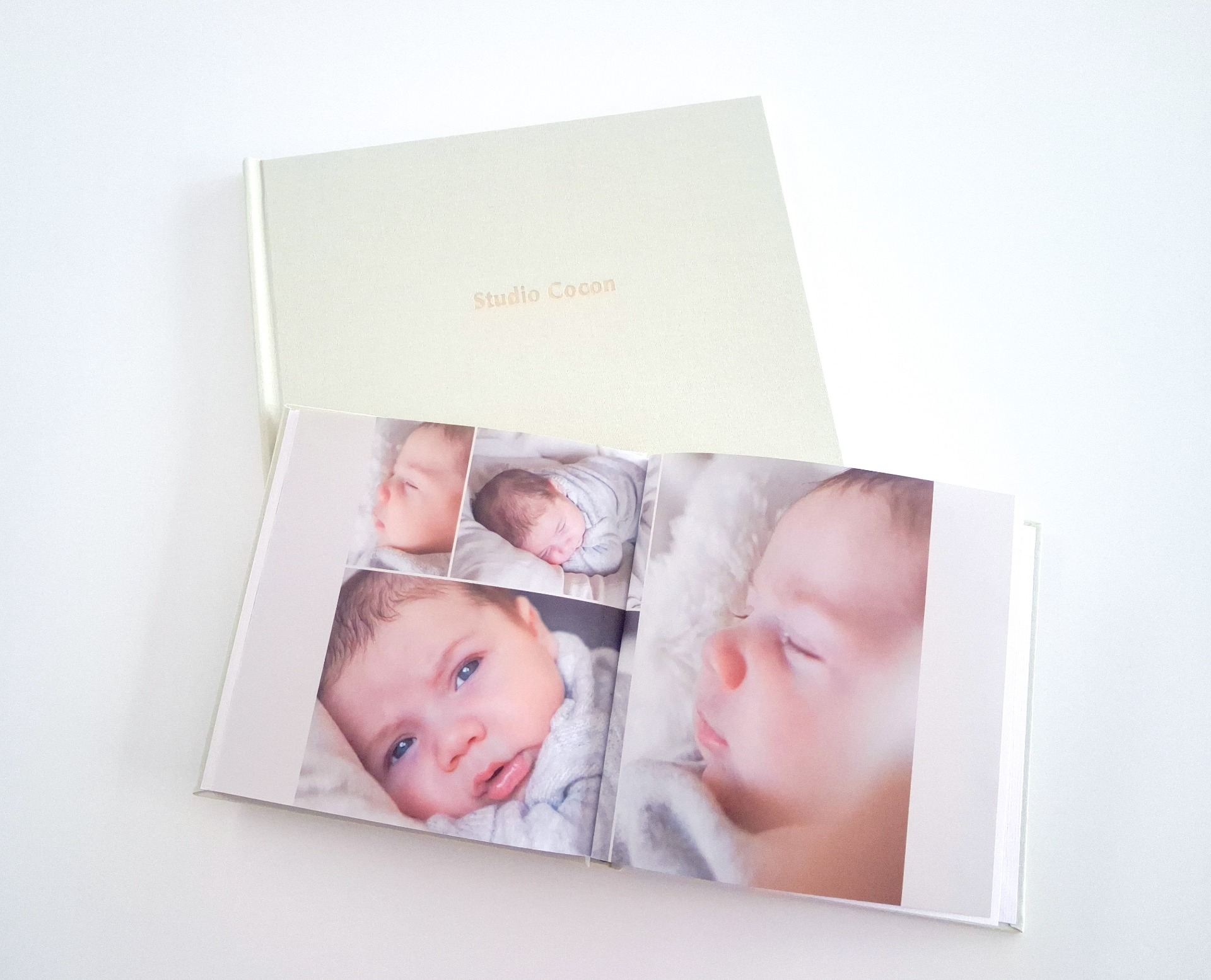 Handgebonden linnen fotoalbum